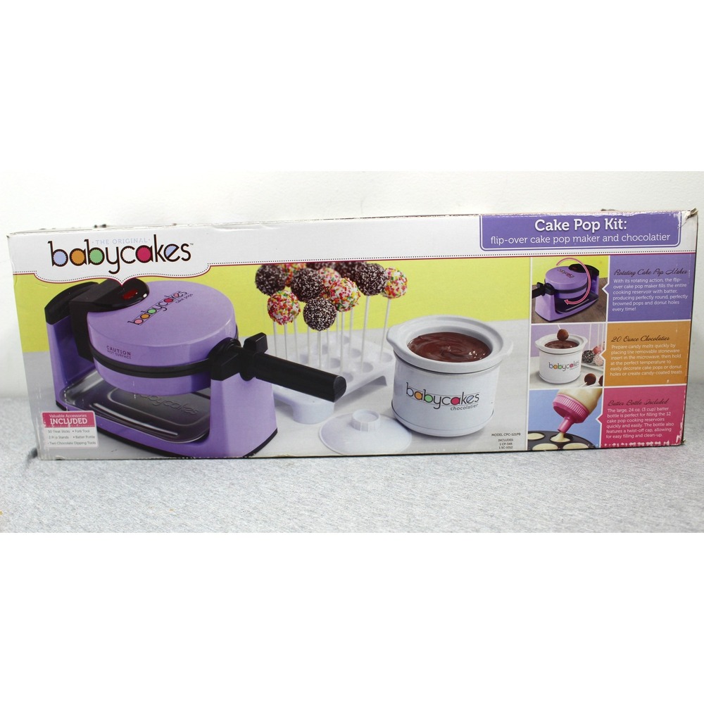Babycakes Cake Pop Kit Purple CPC-121PB Flip-Over Maker and Chocolatier NOB